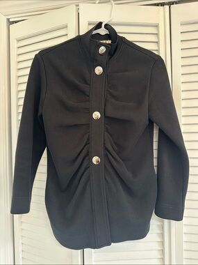 Marni Black Button-Front High-Collar Jacket